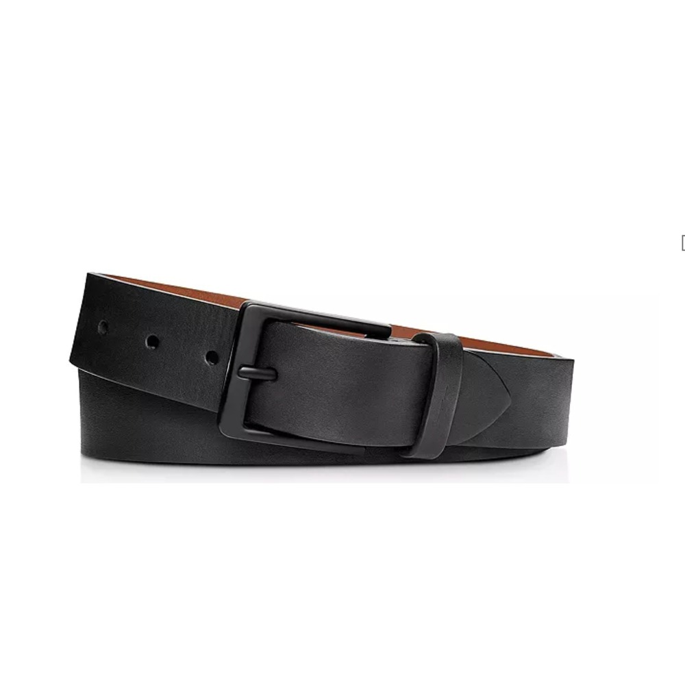 Shinola Detroit Men's Lightning Bolt Keeper Belt Black Buckle Size 38